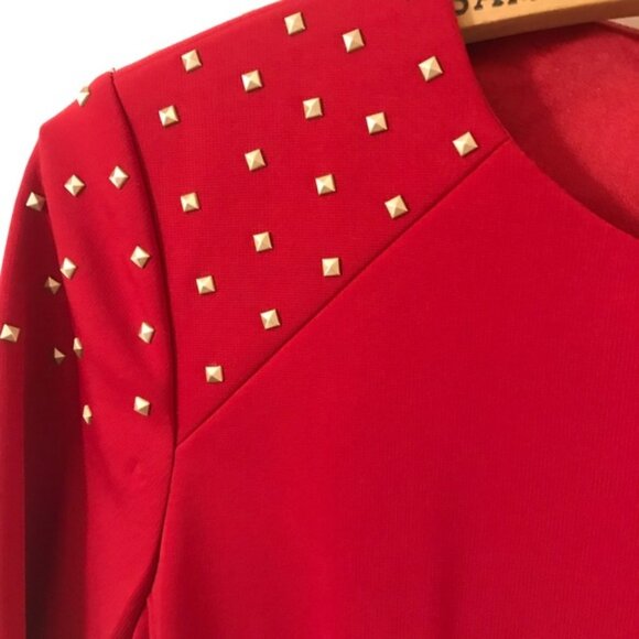 Gold Studded Red Dress - Picture 6 of 6
